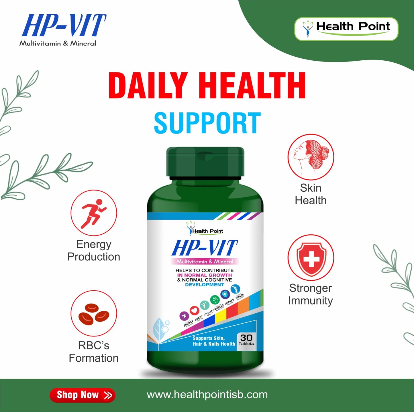 HP-Vit Multivitamin & Mineral Tablets – Best Multivitamin for Health & Wellness in Pakistan