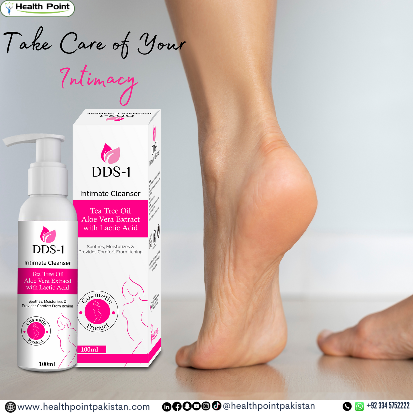 Clean Girl Foot showing the after effect of intimate cleanser