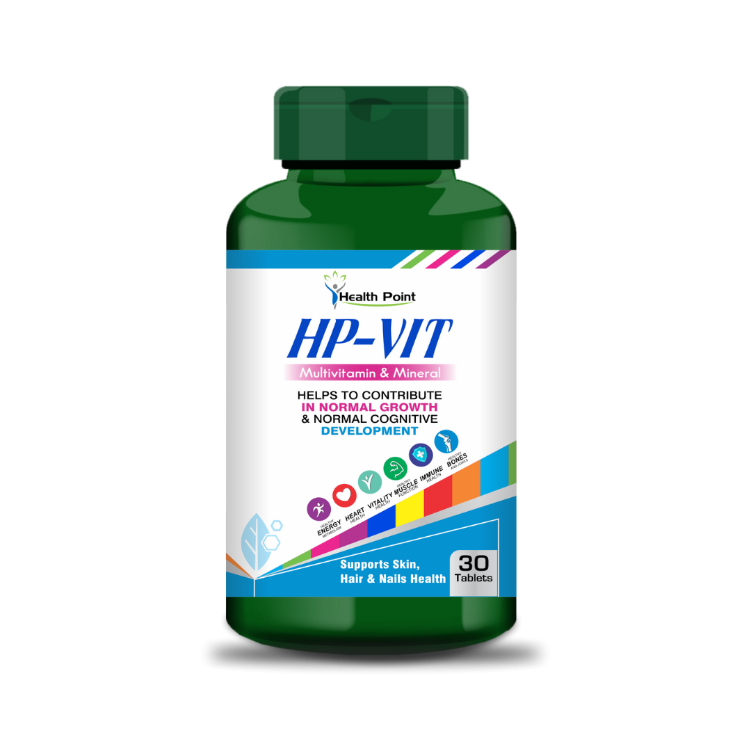 A bottle of 30 tables of HP-VIT Multivitamin