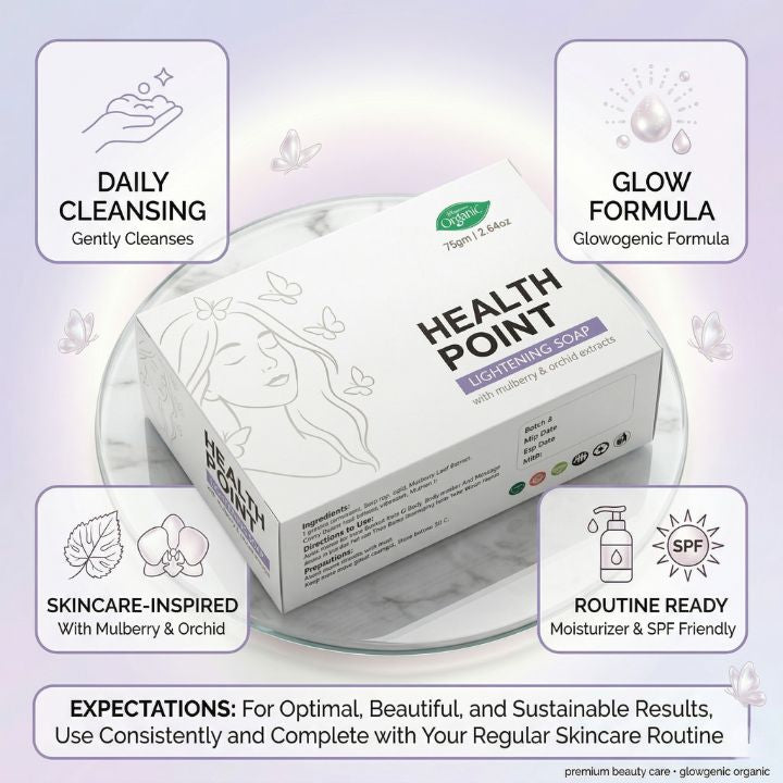 Health Point Lightening Soap trust image highlighting daily skincare use and consistent routine expectations