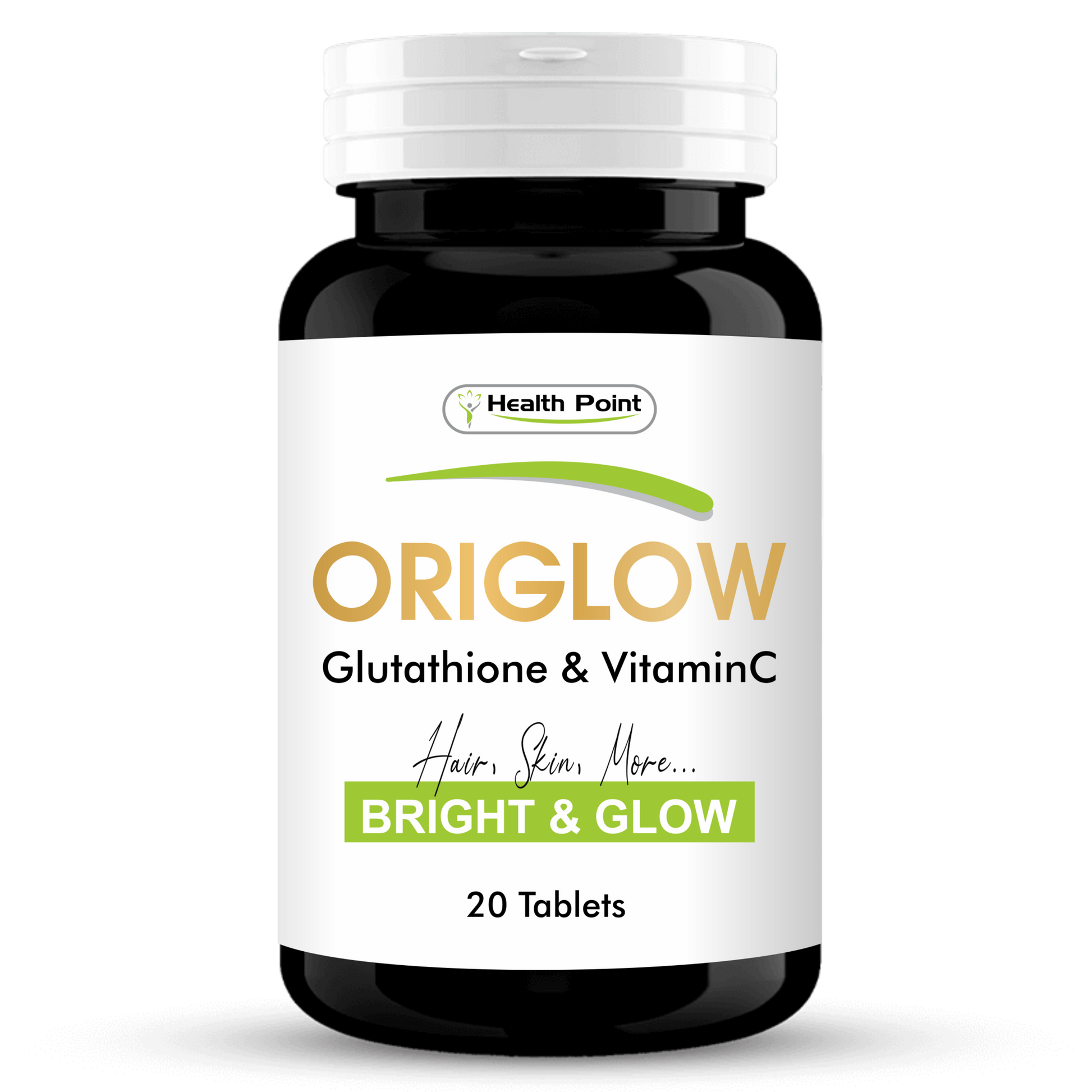 Origlow Glutathione & Vitamin C Tablets Bottle by Health Point Pakistan