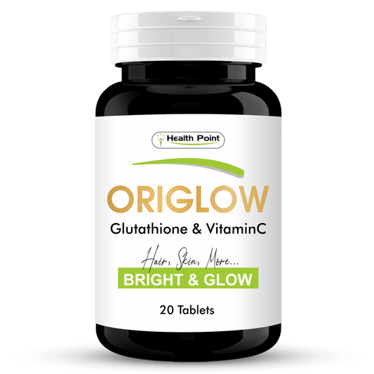 Origlow Glutathione & Vitamin C Tablets Bottle by Health Point Pakistan