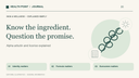 An alpha-arbutin ingredient card and botanical licorice illustration beside a sun-protection symbol