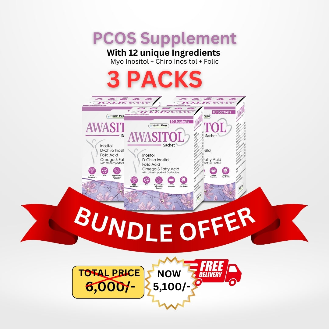 Awasitol PCOS Support Bundle - 3 Packs | Best PCOS Supplement in Pakistan for Hormonal Balance & Fertility