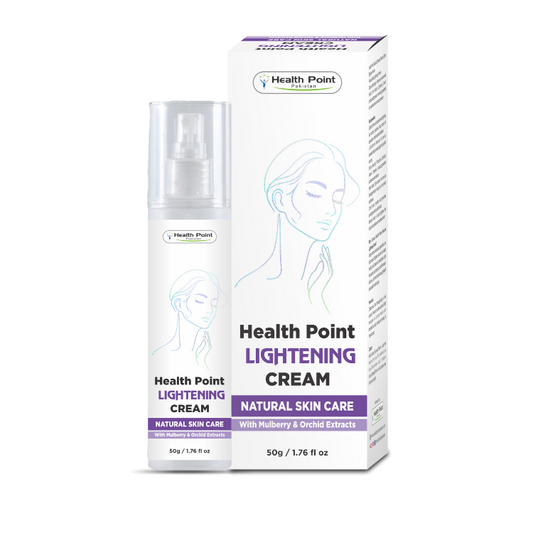 Health Point Lightening Cream jar with Glutathione, Vitamin C, and Licorice Extract for skin whitening and brightening