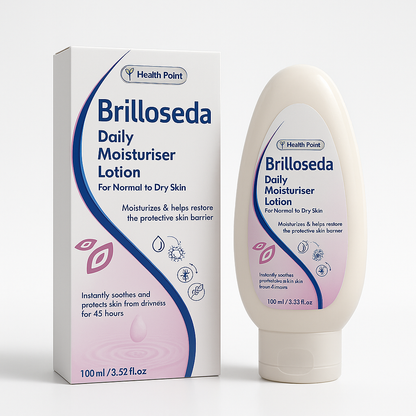 Brilloseda daily moisturizer lotion for normal to dry skin providing deep hydration and soothing dryness