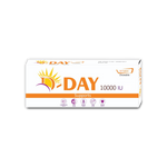 A box of D Day Vitamin D3 10,000 IU supplement with branding and text information.