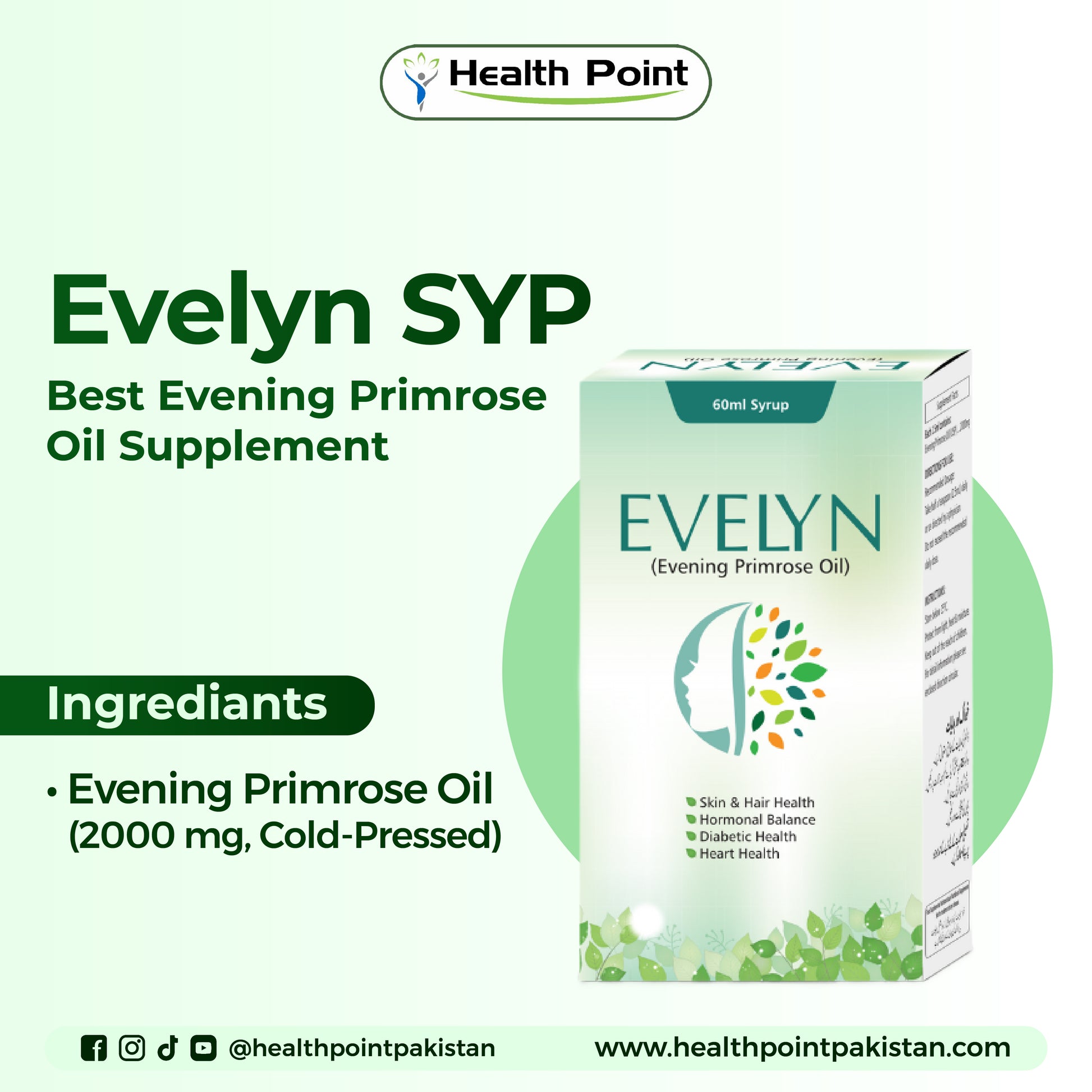 Evening Primrose Oil (EPO) – 100% pure, cold-pressed source of Gamma Linolenic Acid (GLA).