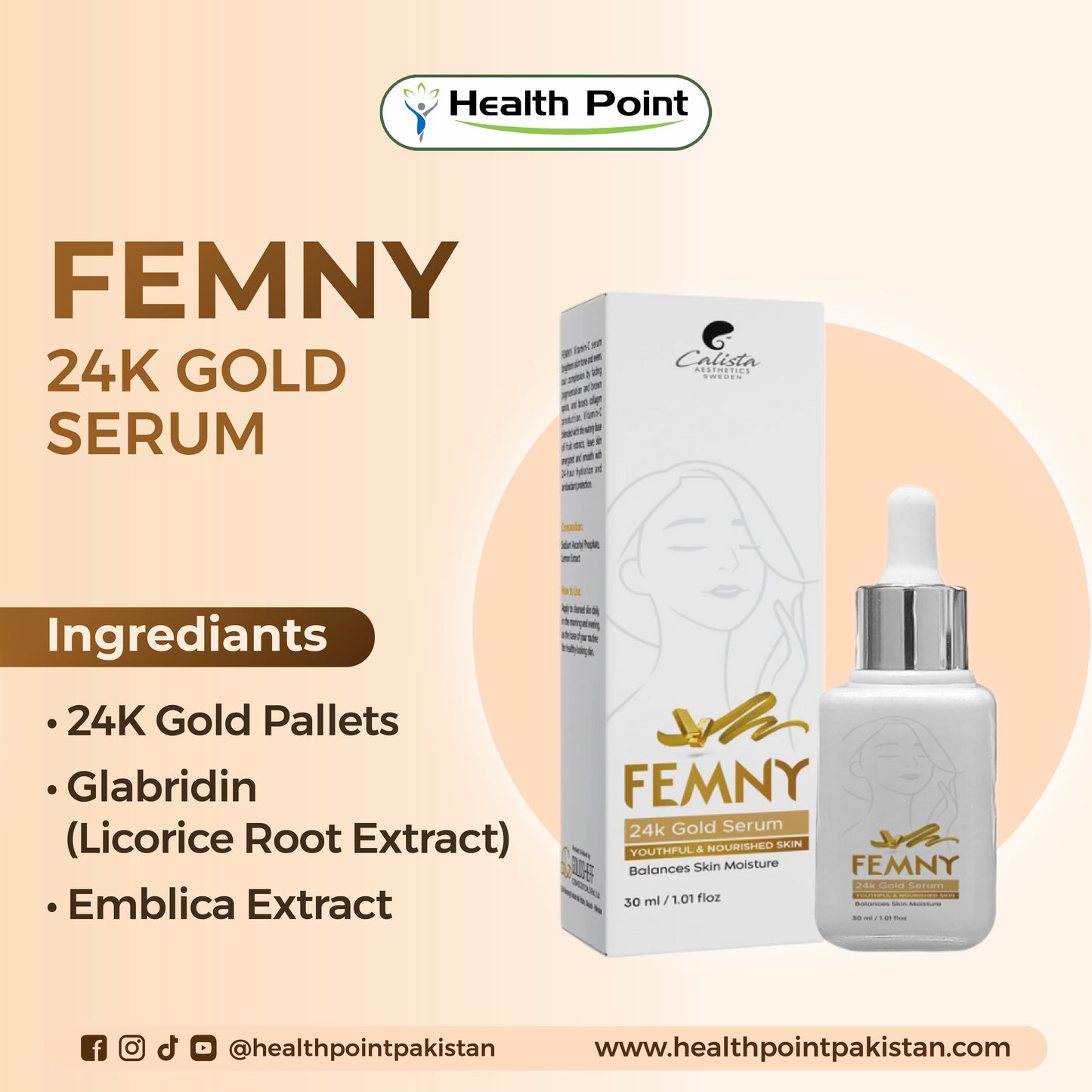 Emblica Extract and Gold Serum Antioxidant Rich Face Serum in Pakistan