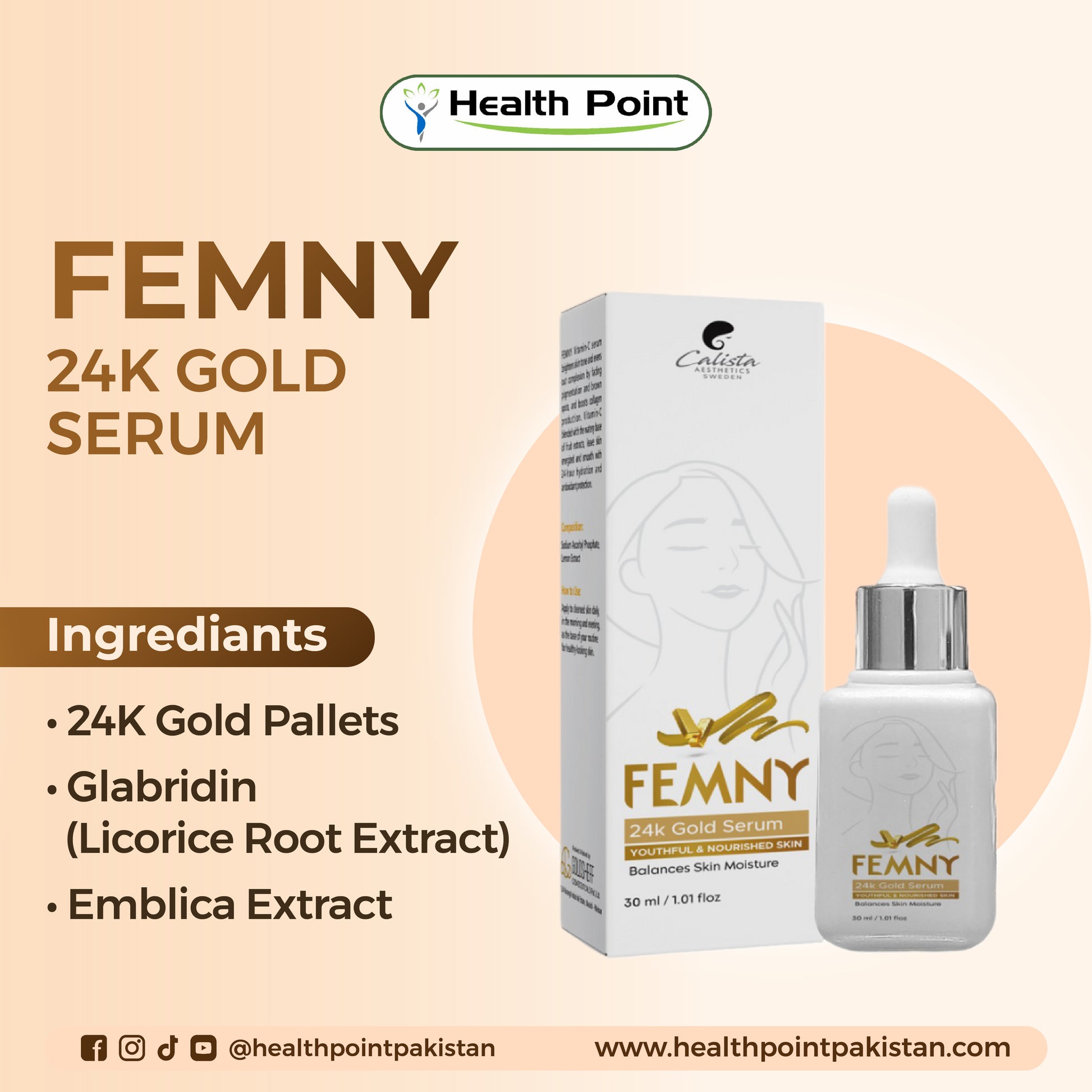 Emblica Extract and Gold Serum Antioxidant Rich Face Serum in Pakistan
