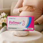 Folimax L-Methyl Folate dietary supplement pack with 30 tablets for prenatal care