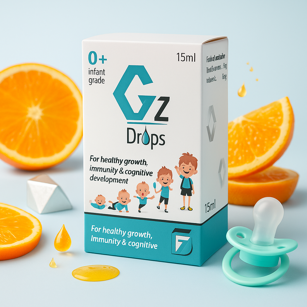 Gz Drop zinc gluconate and vitamin C drops for infants in Pakistan supporting immunity and growth
