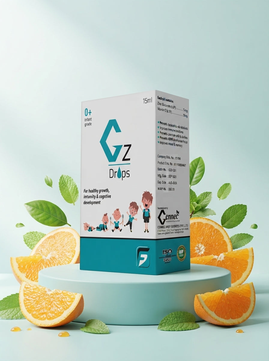 Gz Drops box with orange – vitamin C and zinc for baby immunity
