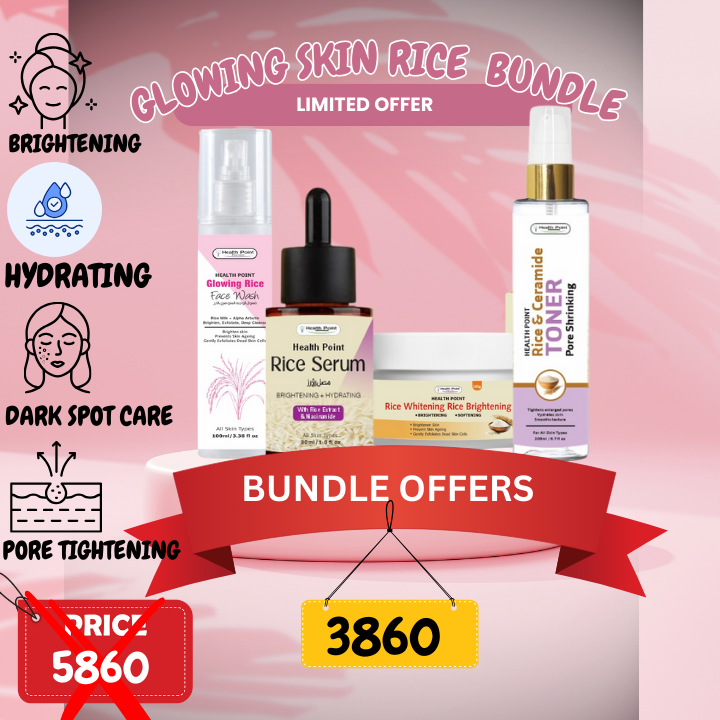 Best rice glow kit in Pakistan for brightening, hydration and gentle exfoliation by Health Point