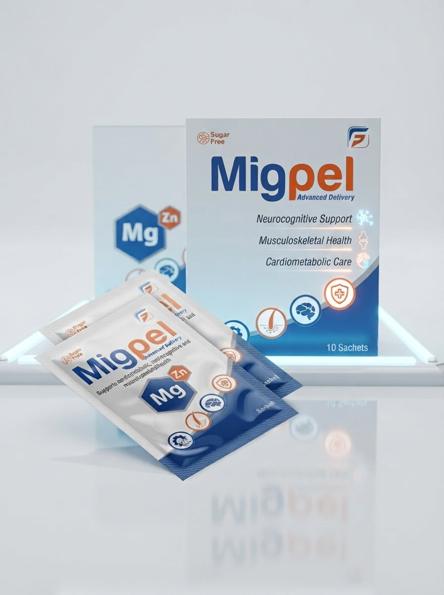 Migpel Magnesium & Zinc Sachets - Best Supplement for Immunity, Energy & Muscle Health in Pakistan