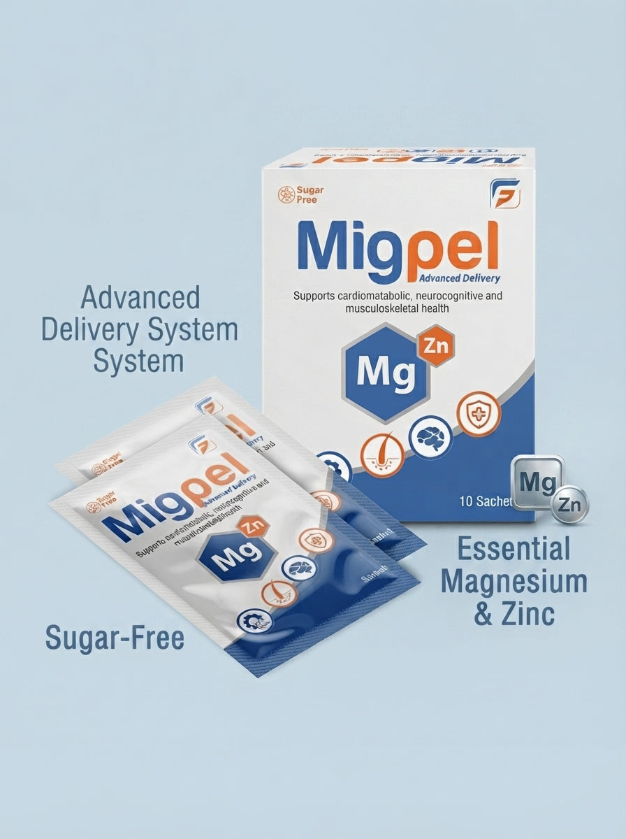 Migpel Magnesium & Zinc Sachets - Best Supplement for Immunity, Energy & Muscle Health in Pakistan