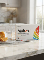 Multox multivitamin box on countertop
