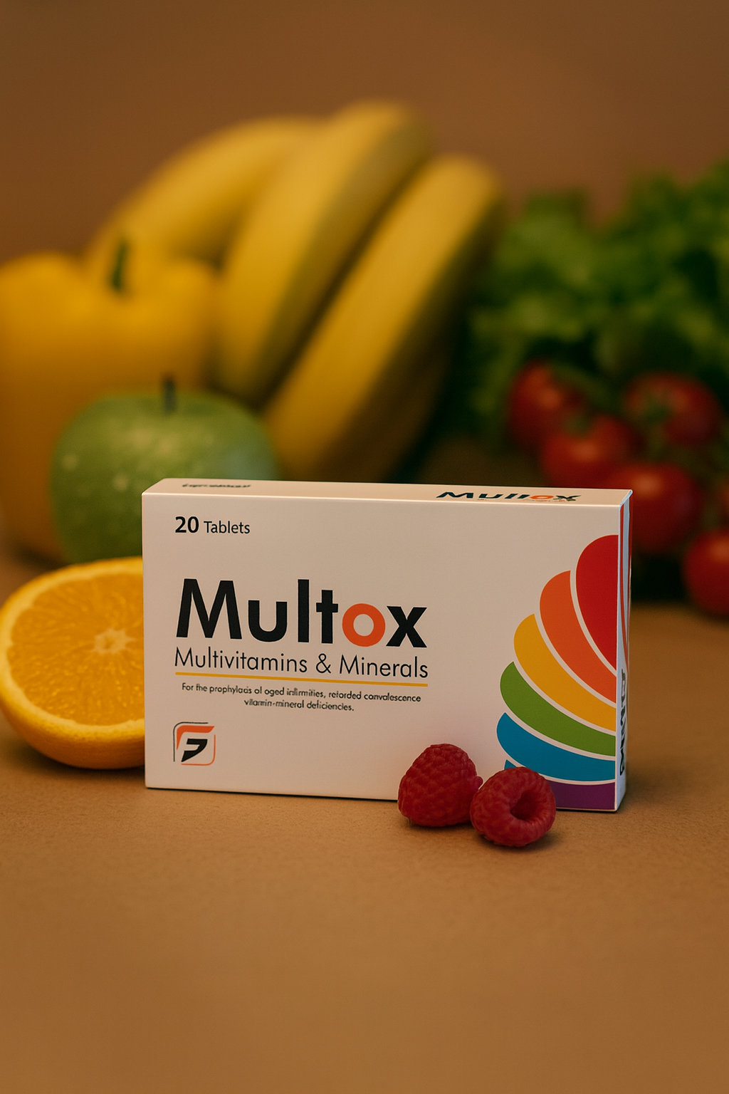 Multox daily multivitamin supplement in Pakistan with 23 essential vitamins and minerals including A, C and D3