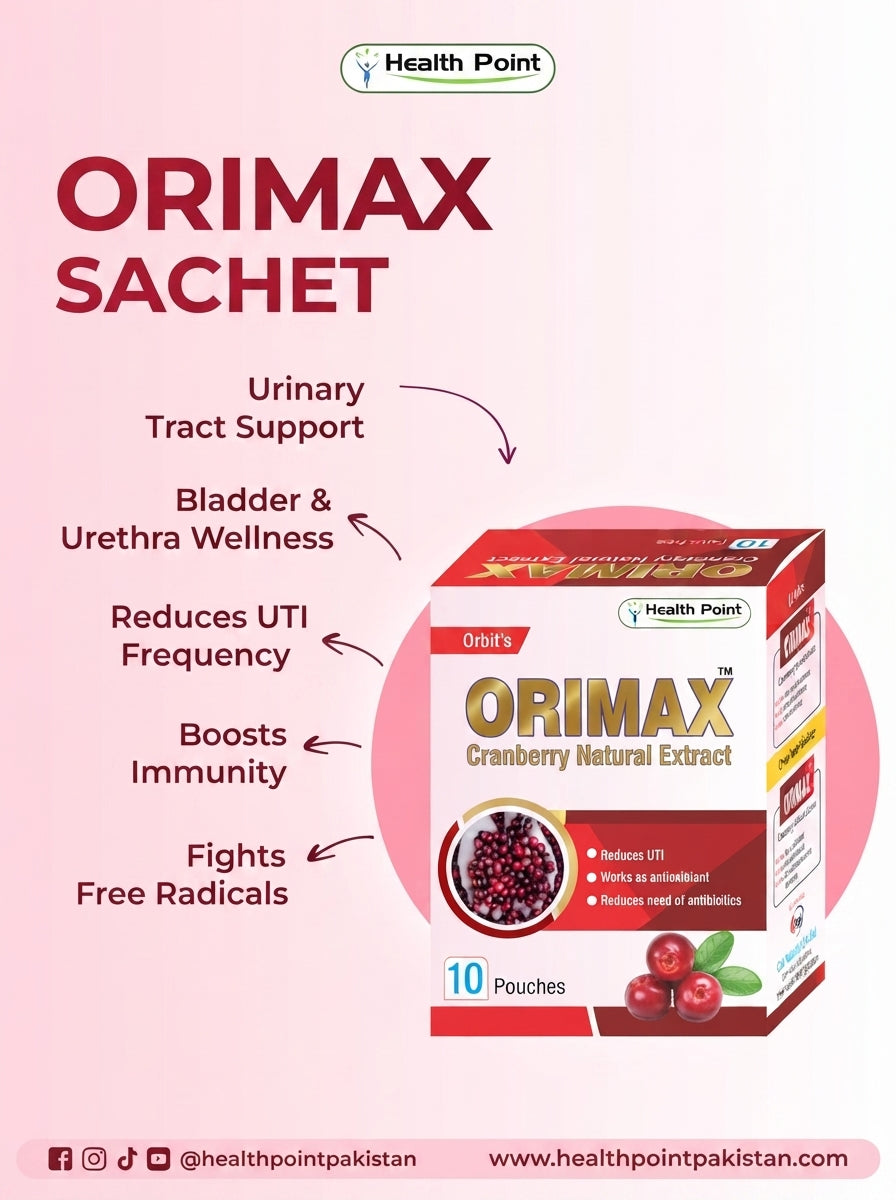 Orimax cranberry sachet benefits for UTI support and urinary tract health