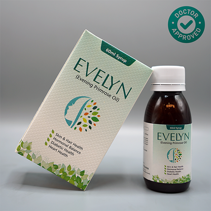 Evelyn SYP | Best Evening Primrose Oil Supplement in Pakistan – 100% Pure Cold-Pressed EPO for Hormonal Balance, Skin & Hair – Halal-Certified