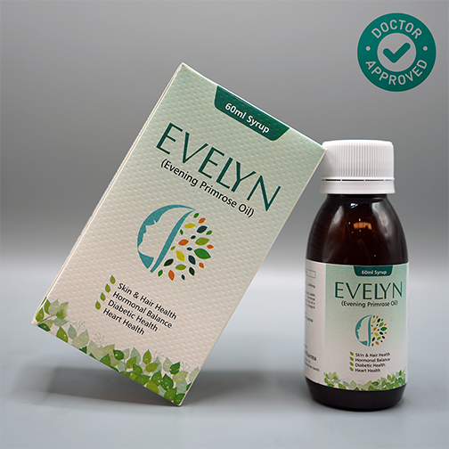 Evelyn SYP | Best Evening Primrose Oil Supplement in Pakistan – 100% Pure Cold-Pressed EPO for Hormonal Balance, Skin & Hair – Halal-Certified