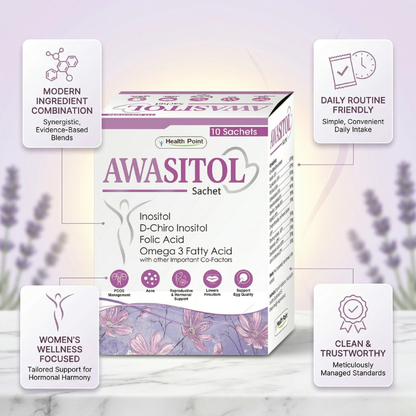 Awasitol Sachet trust quality image for premium women wellness and PCOS supplement support in Pakistan