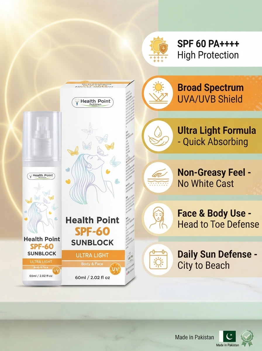 Best Sunblock in Pakistan – Health Point SPF 60 PA++++ | 