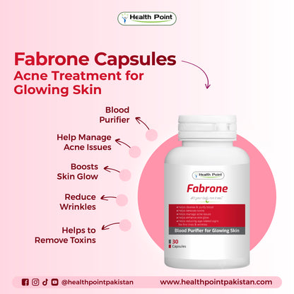 Fabrone herbal blood purifier capsules in Pakistan for acne treatment, skin glow and body detox
