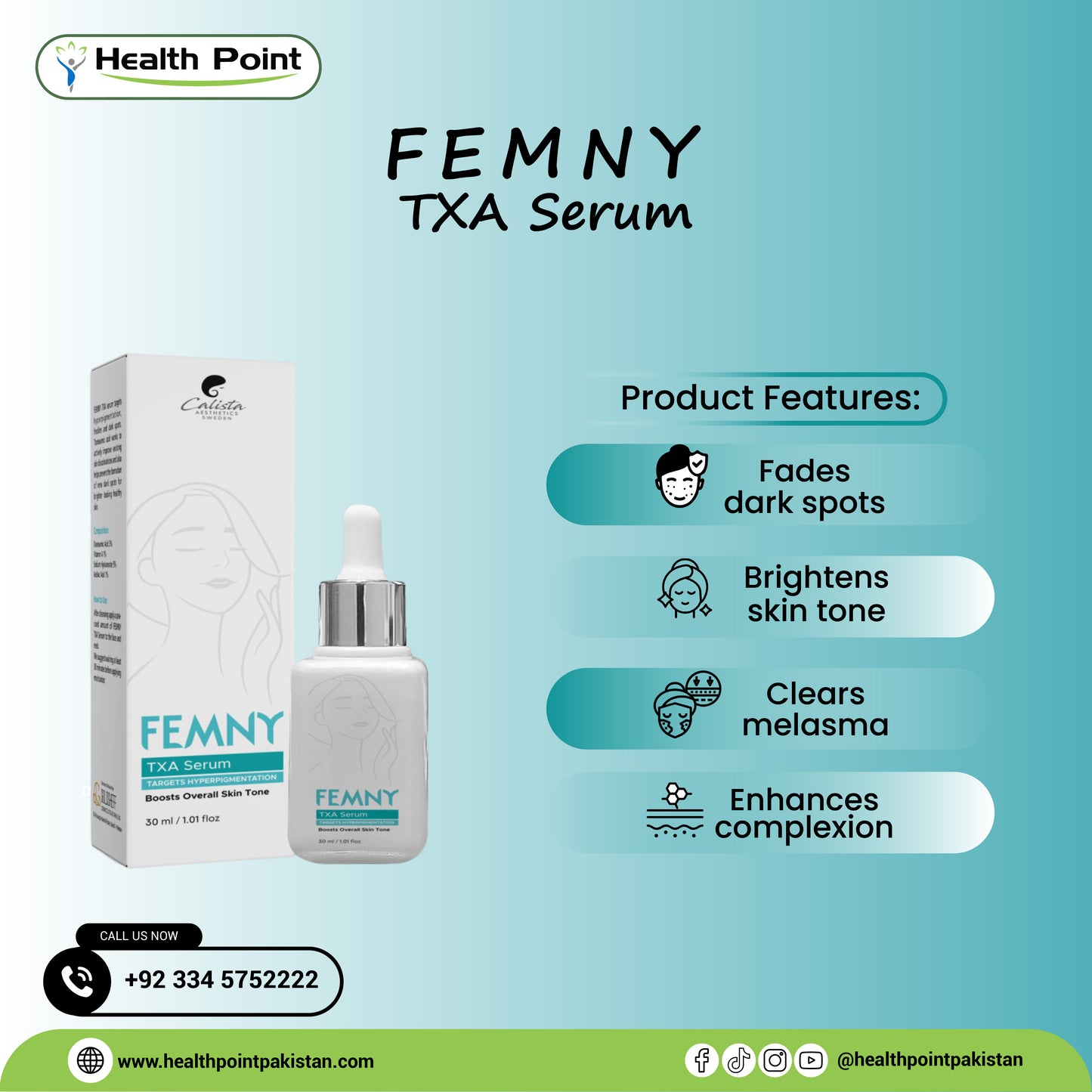 Femny TXA Serum | Best Serum for Hyperpigmentation & Dark Spots in Pakistan