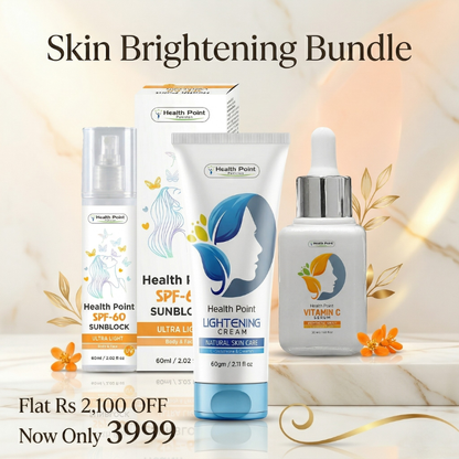 Health Point brightening skincare bundle with Lightening Cream, Vitamin C Serum and SPF 60 in Pakistan