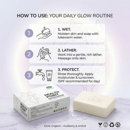 How to use Health Point Lightening Soap for daily cleansing followed by moisturizer and sunscreen