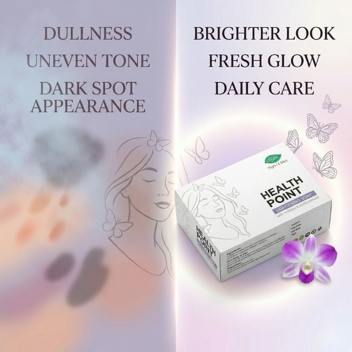 Health Point Lightening Soap problem solution image for dull skin uneven tone and dark spot appearance