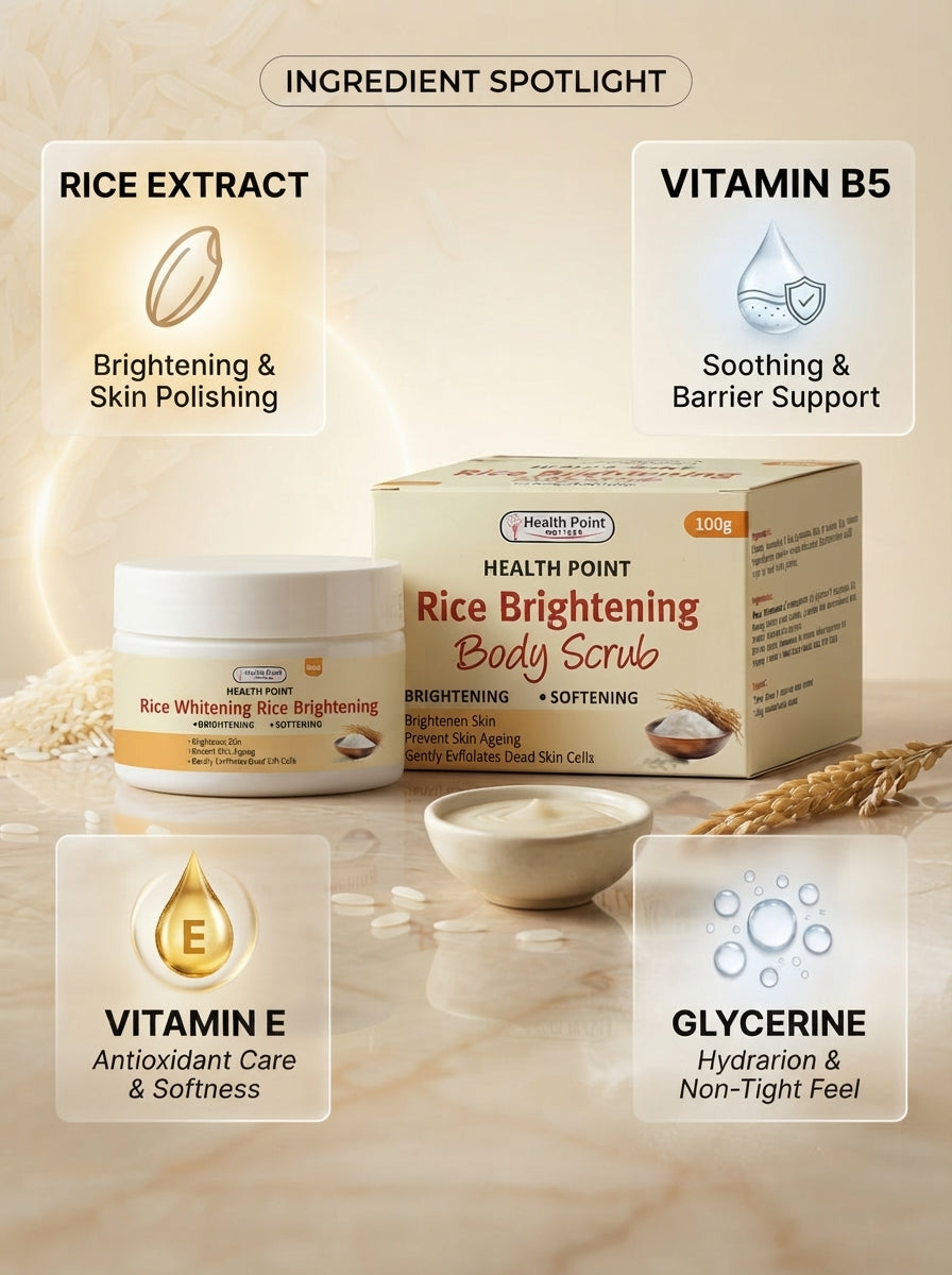 Best Rice Body Scrub Pakistan – Health Point Brightening 100g