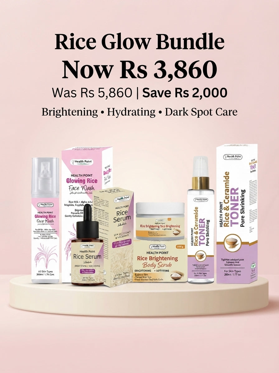 Health Point Rice Glow Kit | Rice Serum, Toner, Face Wash & Scrub