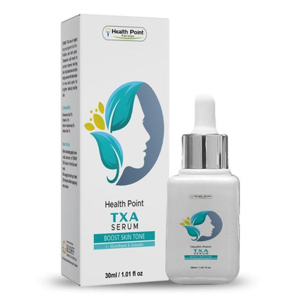 Health Point TXA Serum bottle – best serum for hyperpigmentation and dark spots in Pakistan with tranexamic acid, azelaic acid, vitamin A and hyaluronic acid