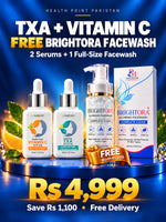 Health Point TXA Serum 30 ml and Vitamin C Serum 30 ml with free Brightora Glowing Facewash 120 ml, Rs 4,999 with free delivery.