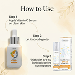 How to use Health Point Daily Glow Duo with Vitamin C Serum first and SPF 60 Sunblock after in a daily morning skincare routine