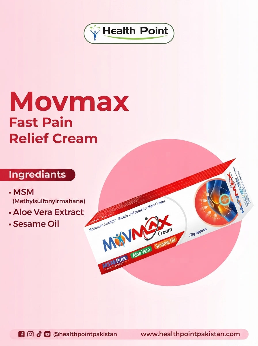 Movmax Fast Pain Relief Cream | MSM, Aloe Vera, Sesame Oil for Arthritis & Muscle Pain