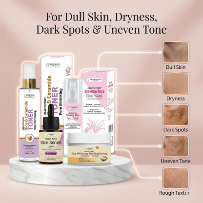 Rice Glow Bundle for dark spots dull skin dryness and uneven skin tone in Pakistan