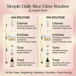 How to use Health Point Rice Glow Bundle daily skincare routine with face wash toner serum and cream